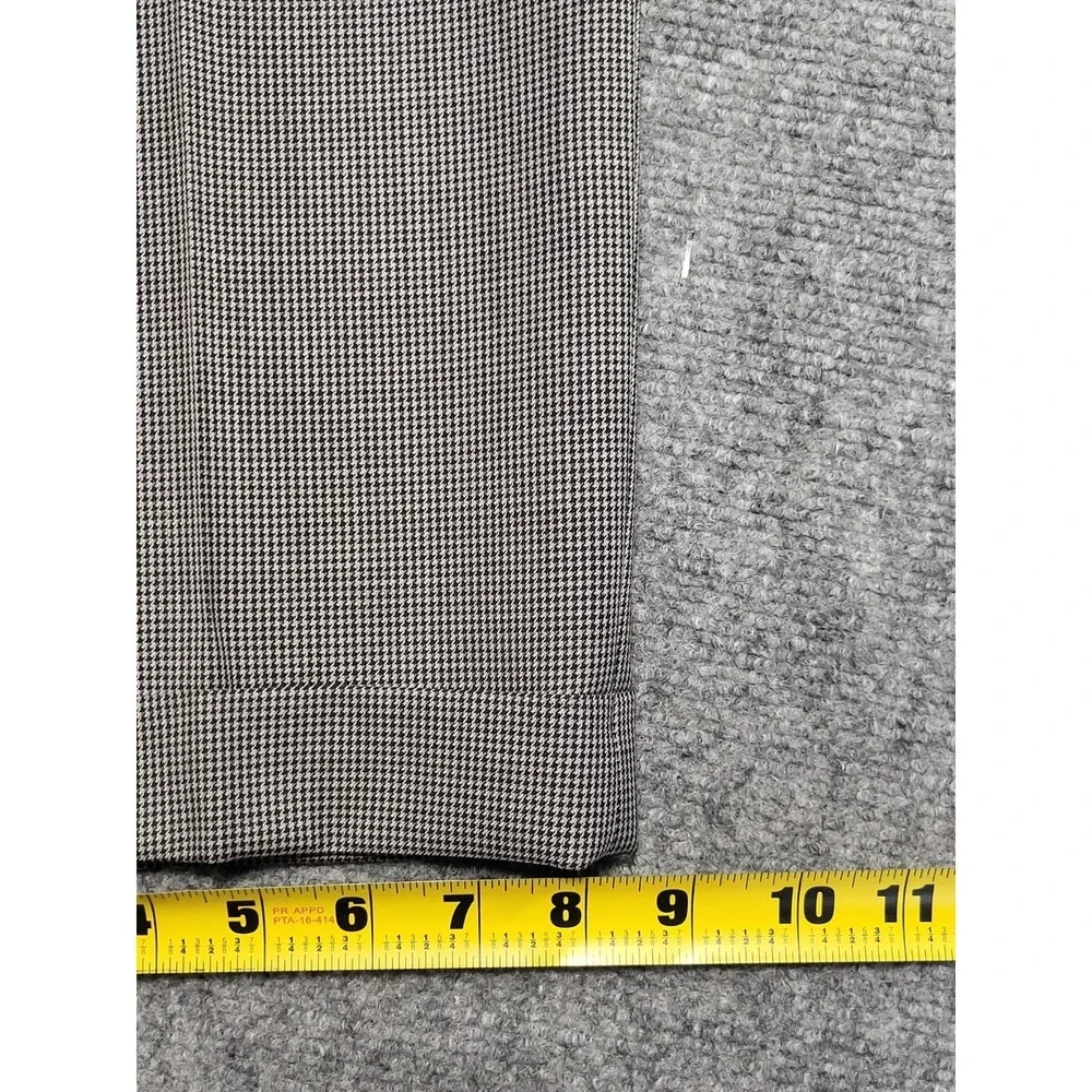 Lauren Ralph Lauren Men's Gray Micro-Check Flat Front Dress Pants Slacks 40x30
